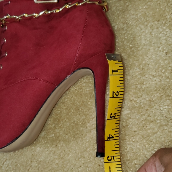 Burgundy pointed-toe high heel bootie sz 9.5W - Picture 6 of 8